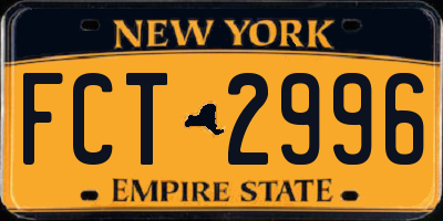 NY license plate FCT2996
