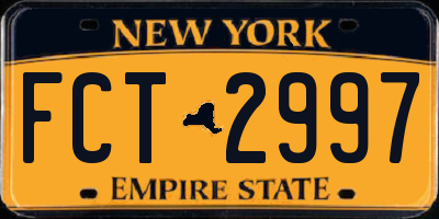 NY license plate FCT2997
