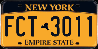 NY license plate FCT3011