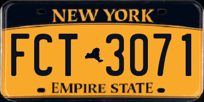 NY license plate FCT3071