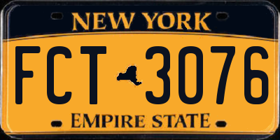 NY license plate FCT3076