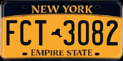 NY license plate FCT3082