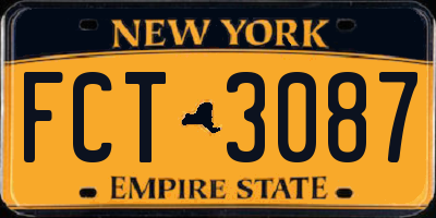 NY license plate FCT3087