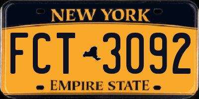 NY license plate FCT3092