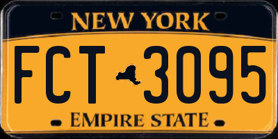 NY license plate FCT3095
