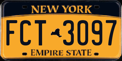 NY license plate FCT3097