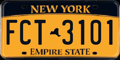NY license plate FCT3101