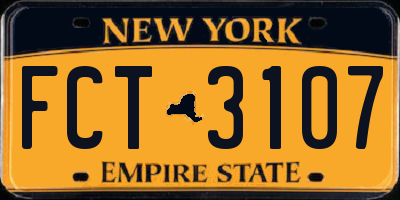 NY license plate FCT3107