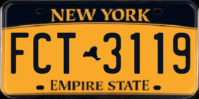 NY license plate FCT3119