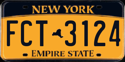 NY license plate FCT3124