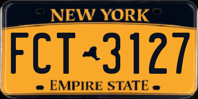 NY license plate FCT3127
