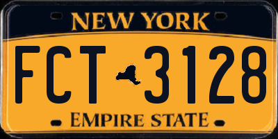 NY license plate FCT3128