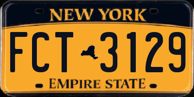 NY license plate FCT3129