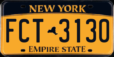NY license plate FCT3130