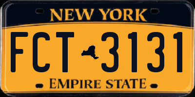 NY license plate FCT3131