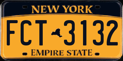NY license plate FCT3132