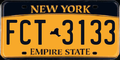 NY license plate FCT3133