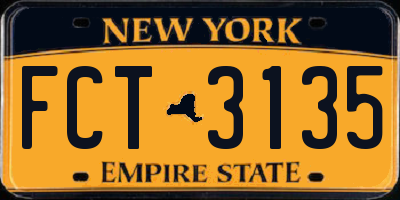NY license plate FCT3135