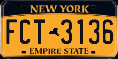 NY license plate FCT3136
