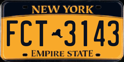 NY license plate FCT3143