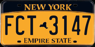 NY license plate FCT3147
