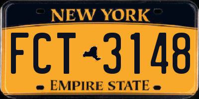 NY license plate FCT3148