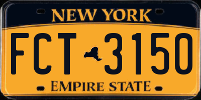 NY license plate FCT3150