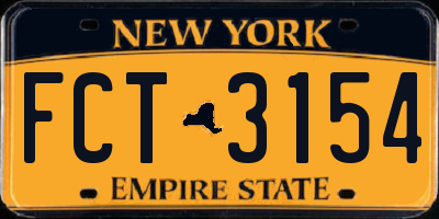 NY license plate FCT3154