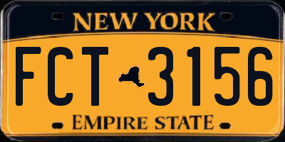 NY license plate FCT3156