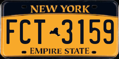 NY license plate FCT3159