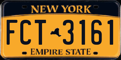 NY license plate FCT3161
