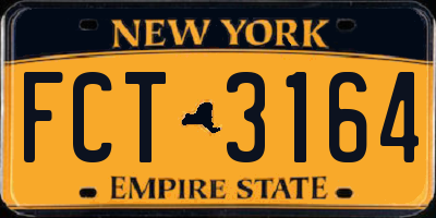 NY license plate FCT3164