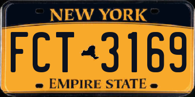 NY license plate FCT3169