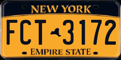 NY license plate FCT3172
