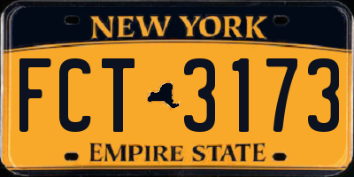 NY license plate FCT3173