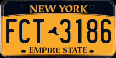 NY license plate FCT3186