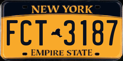 NY license plate FCT3187