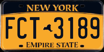 NY license plate FCT3189