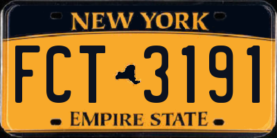 NY license plate FCT3191