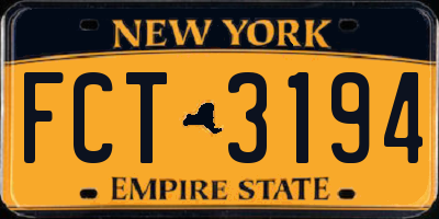 NY license plate FCT3194