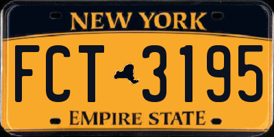NY license plate FCT3195