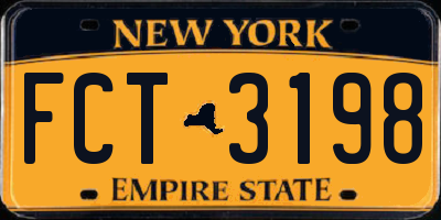 NY license plate FCT3198
