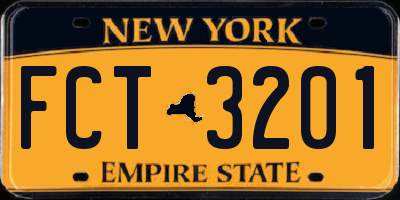 NY license plate FCT3201