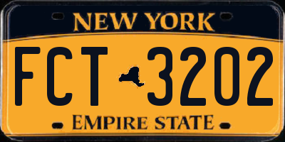 NY license plate FCT3202
