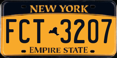 NY license plate FCT3207