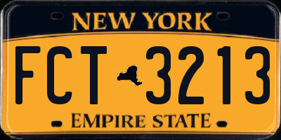 NY license plate FCT3213