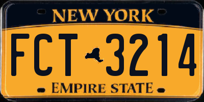 NY license plate FCT3214