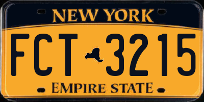 NY license plate FCT3215