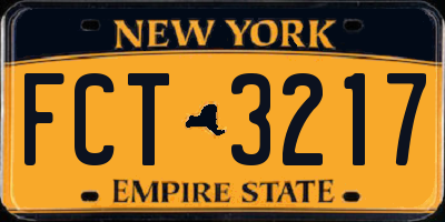 NY license plate FCT3217
