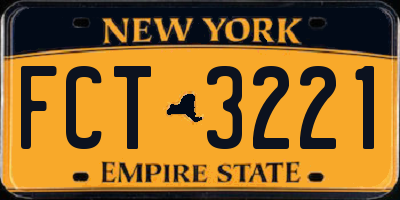 NY license plate FCT3221